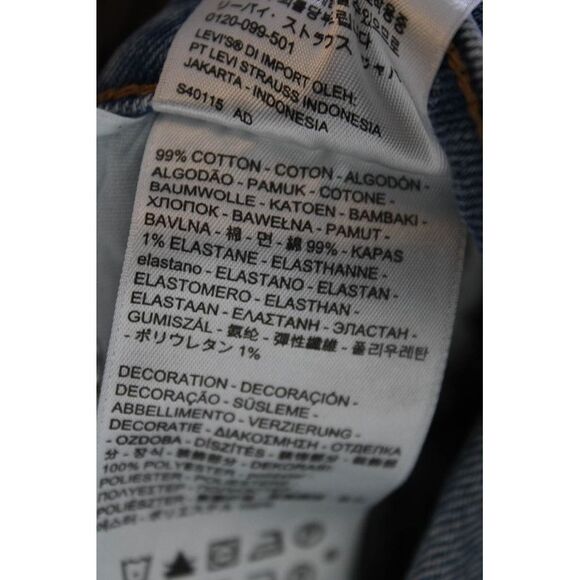 Levi's Womens Blue Medium Wash Fly Button Printed Skinny Leg Jeans Size 24 - Picture 5 of 7